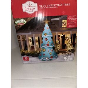 Holiday Time Inflatable Christmas Tree Airblown Lighted Yard Inflatable 10' Tall